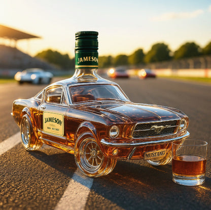 🔥🚗 Garrafa de Whisky Mustang,Pode ser utilizado para armazenar vinho, bebidas ou como decoração.