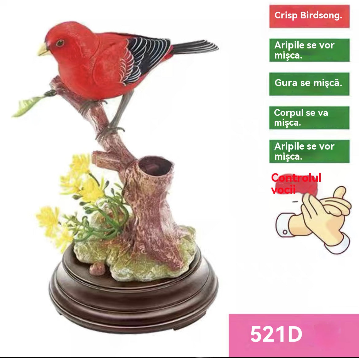 🦜🐦🐦Uma criativa e adorável estatueta de pássaros, ativada por voz, ideal para decorar diversos ambientes.