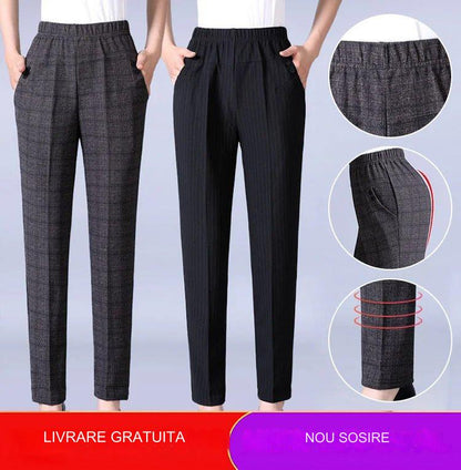 🔥【45-90KG】Pantaloni casual drepti de pluș pentru femei cu talie înaltă de toamnă și iarnă--3842435