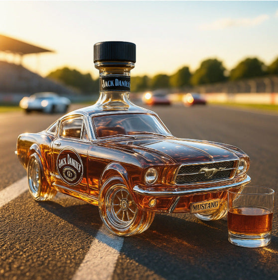 🔥🚗 Garrafa de Whisky Mustang,Pode ser utilizado para armazenar vinho, bebidas ou como decoração.